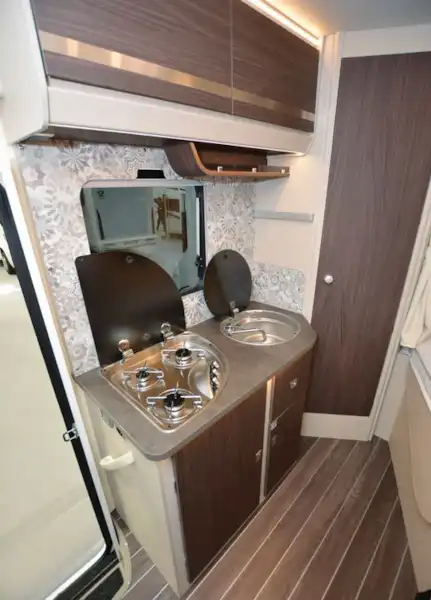 The Rimor Seal 12P motorhome kitchen area (Click to view full screen)