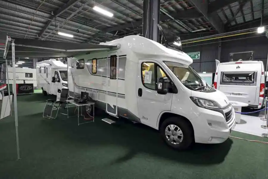 A front-on image of the motorhome©Warners Group Publications, 2019 (Click to view full screen)
