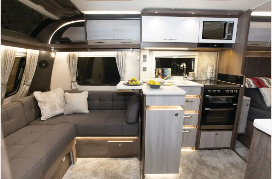 The Coachman Lusso I single-axle caravan lounge (Click to view full screen)