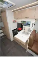 The Frankia Platin Edition One A-class motorhome kitchen
