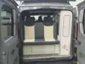 With the rear doors open in the Calder Campers Renault Trafic Auto campervan