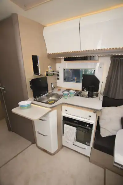 The kitchen in the Rapido M96 motorhome (Click to view full screen)