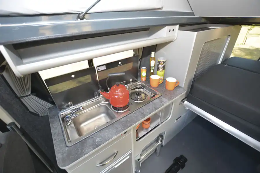 The kitchen in the Auto-Campers Day Van Eco-line Series (Click to view full screen)