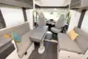 The lounge and cab in the Chausson 778 motorhome