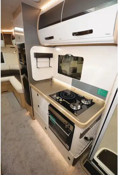 The Mobilvetta Tekno Line K-Yacht 95 A-class motorhome kitchen (Click to view full screen)