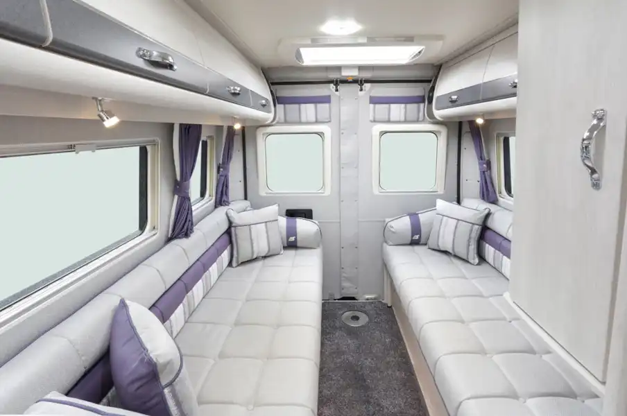 The lounge in the the Auto-Sleeper Warwick Duo motorhome (Click to view full screen)