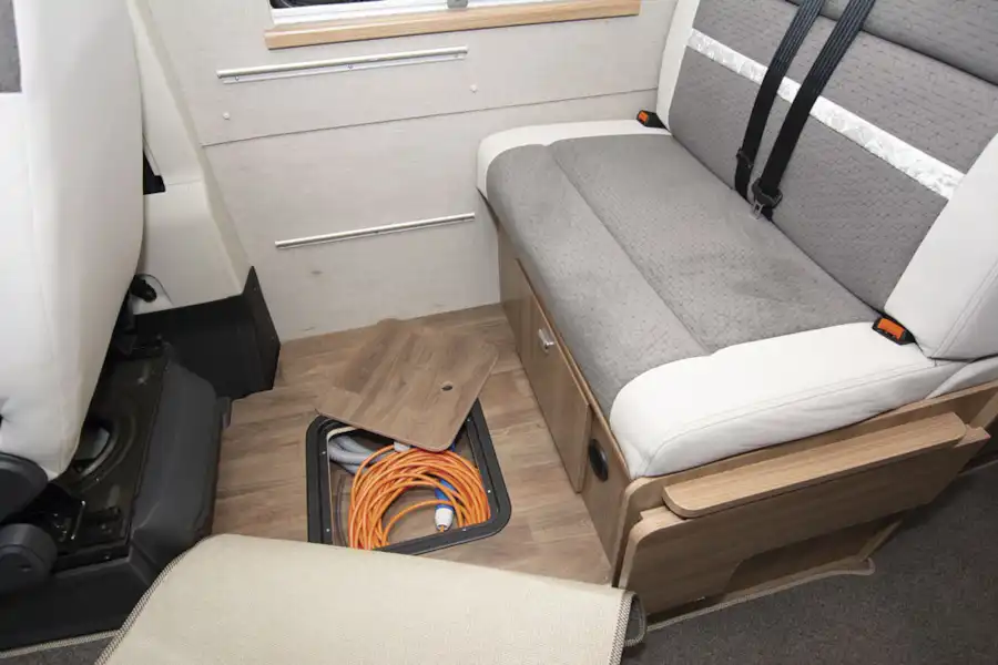 Underfloor storage in the Swift Select 184 motorhome (Click to view full screen)