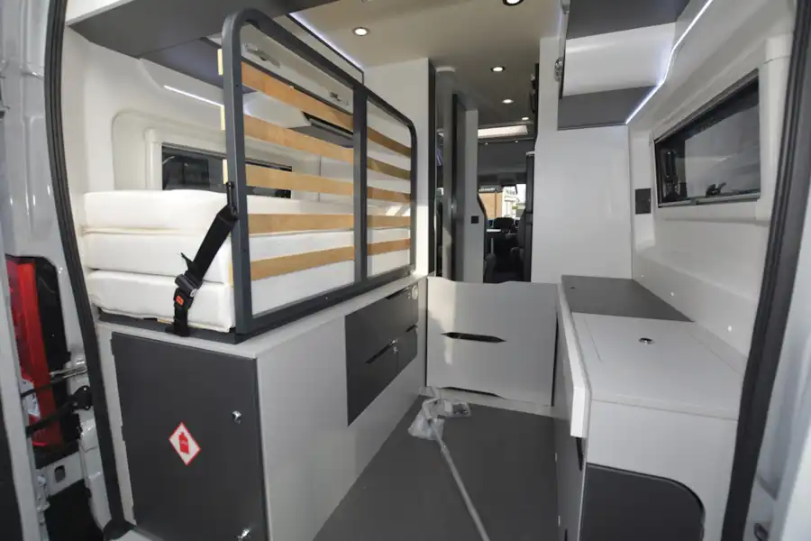 The interior of the Pilote Van V600 campervan (Click to view full screen)