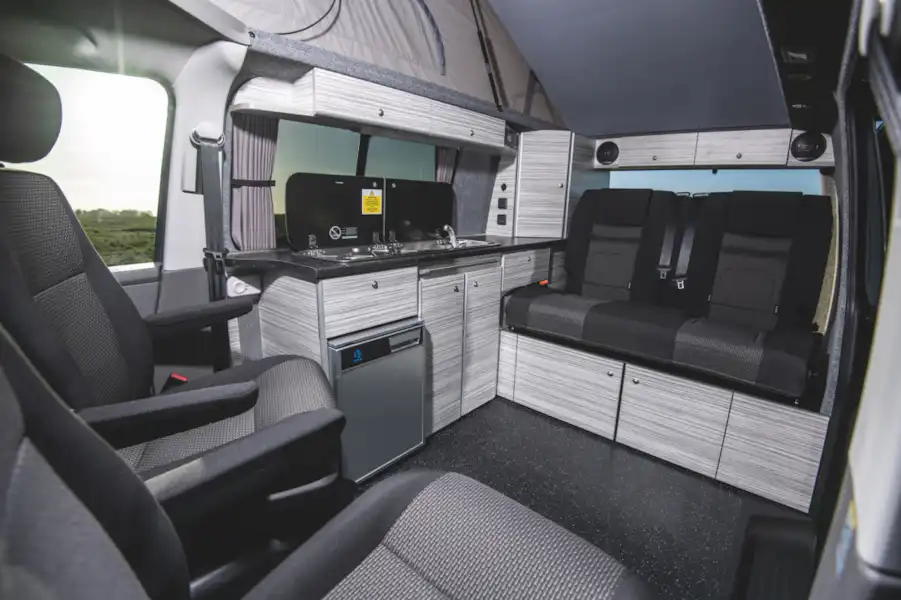 Inside the 8 Ball Camper Conversions 8 Ball2 campervan (Click to view full screen)