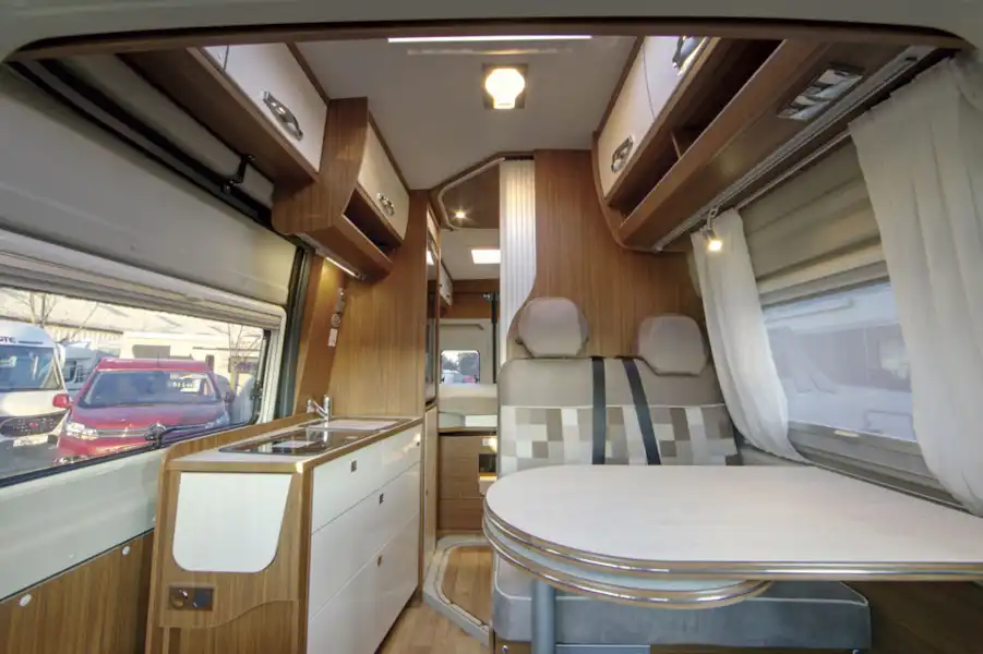 The interior of the Globecar Campscout Revolution campervan (Click to view full screen)