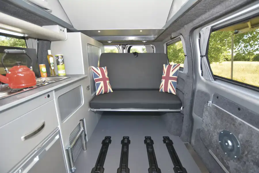 The sofa in the Auto-Campers Day Van Eco-line Series (Click to view full screen)
