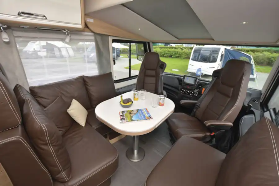 A close up look at the lounge in the Niesmann + Bischoff Flair 830 LE motorhome (Click to view full screen)