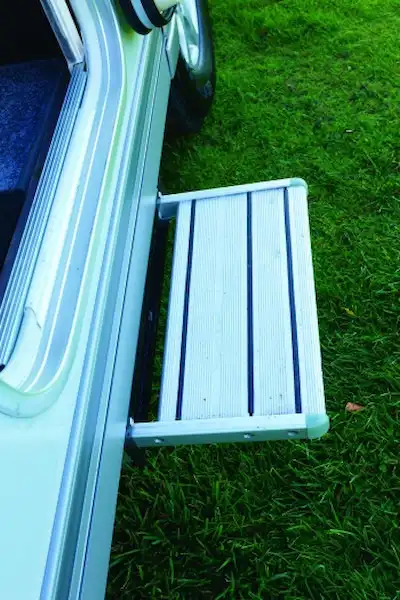 Very few caravans have built-in steps (Click to view full screen)