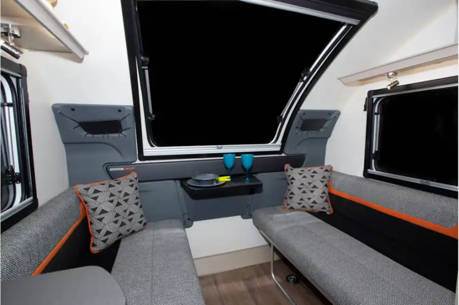 The Swift Basecamp 6 caravan lounge (Click to view full screen)