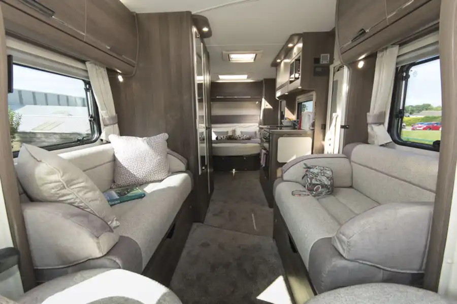 The large lounge in the Elddis Encore 250 motorhome (Click to view full screen)
