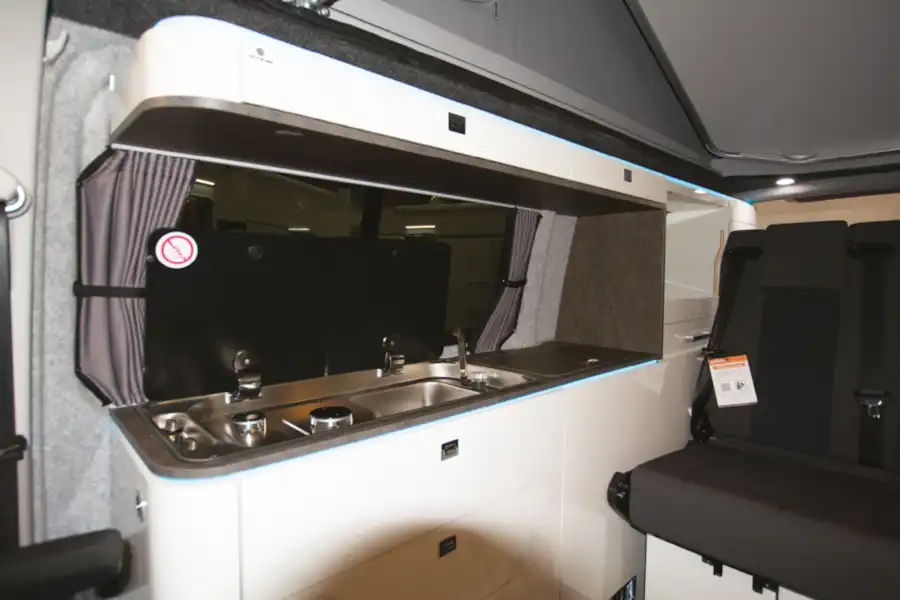 Lunar Campers galley kitchen (Click to view full screen)