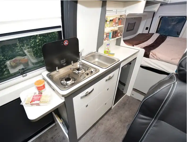 Pilote V600G Premium campervan classic kitchen (Click to view full screen)