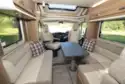 A view of the lounge and cab in the Swift Escape 604