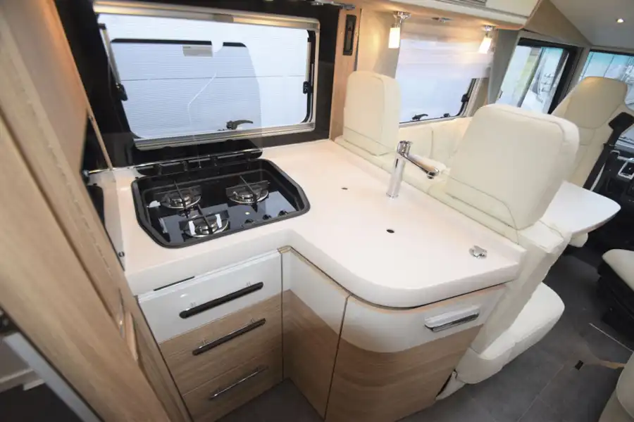 The kitchen in the The Arto 78F motorhome  (Click to view full screen)
