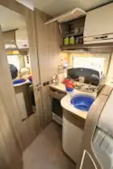 An L-shaped kitchen, but there's still space