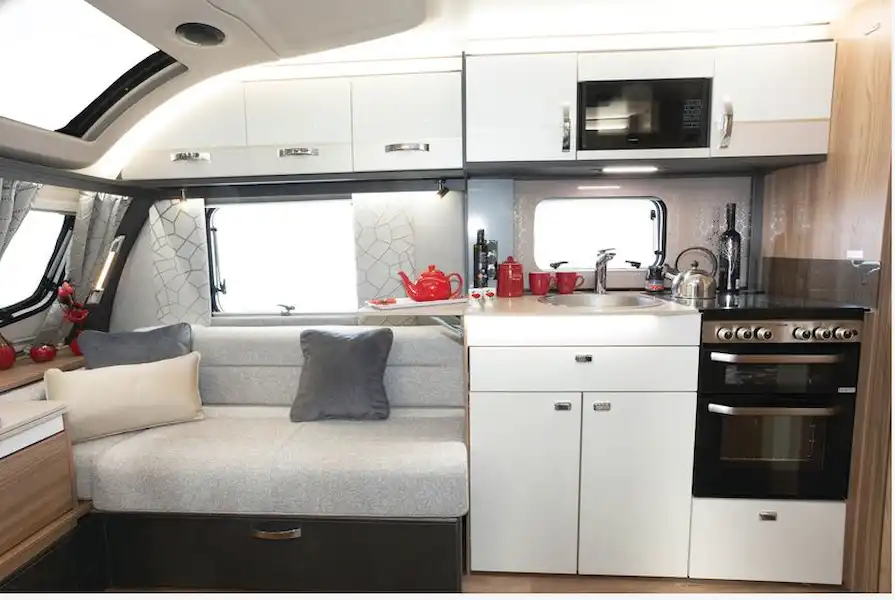 The Swift Conqueror 560 caravan kitchen (photo courtesy of Richard Chapman) (Click to view full screen)