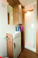 Plenty of cabinet space in the washroom
