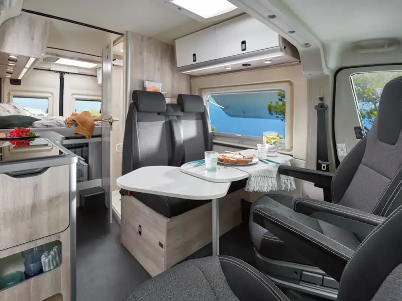 A view of the interior of the Westfalia Amundsen 600D campervan (Click to view full screen)