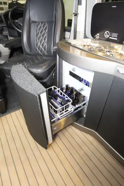 The fridge in the VisionTech 20/20 Vision campervan (Click to view full screen)