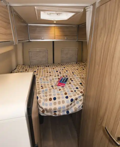The bed in the Hymer Grand Canyon campervan (Click to view full screen)