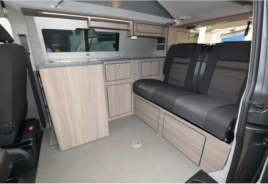 Interior of the Lowdhams Summit Hi-Trail campervan (Click to view full screen)