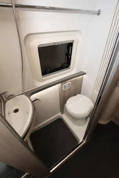 The washroom in the WildAx Elara campervan (Click to view full screen)