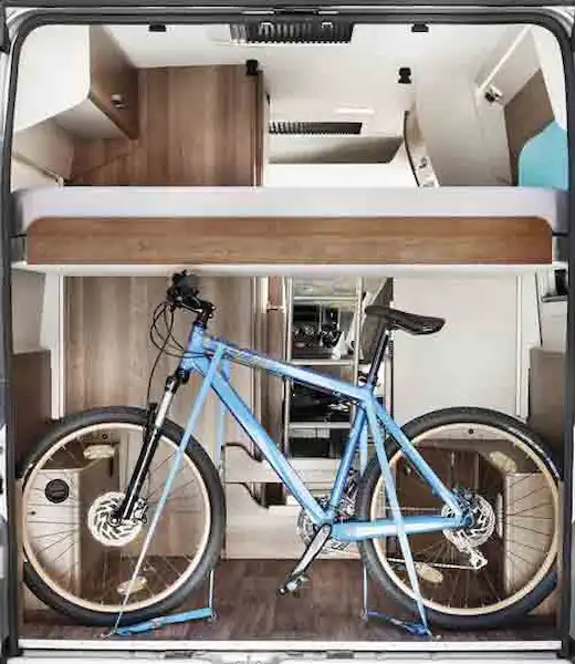 Room for storing a bike if you choose a manually height-adjustable bed (Click to view full screen)