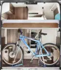 Room for storing a bike if you choose a manually height-adjustable bed