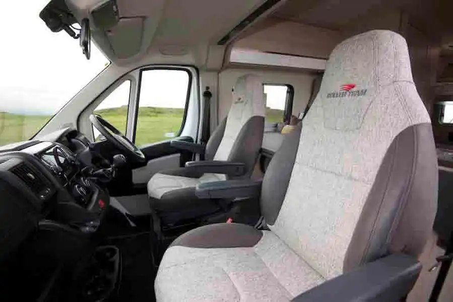 A close-up view of the driver and passenger seats - © Warners Group Publications 2019 (Click to view full screen)