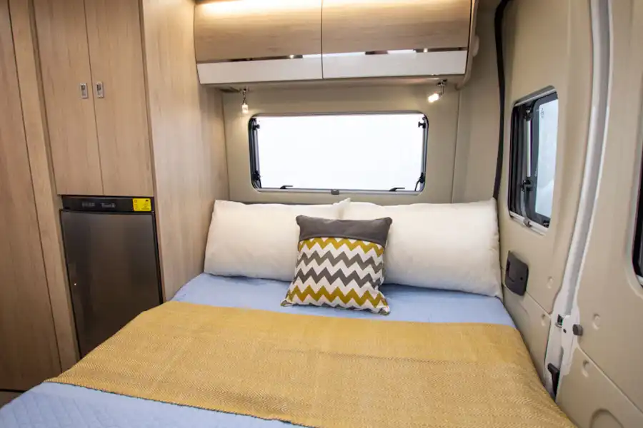 The bed in the Benivan 120 campervan (Click to view full screen)