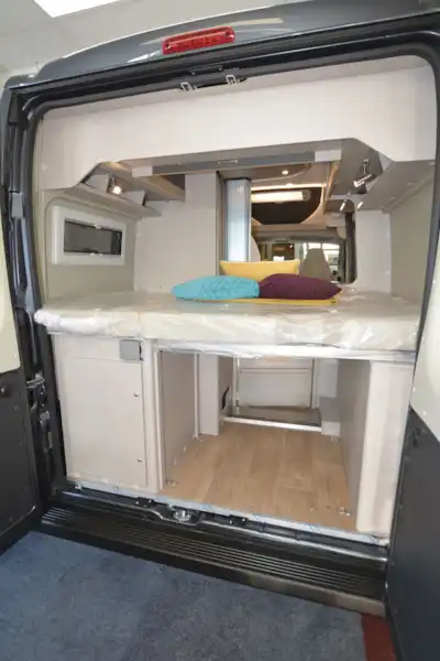 A view of the rear of the Globecar Roadscout Elegance campervan (Click to view full screen)
