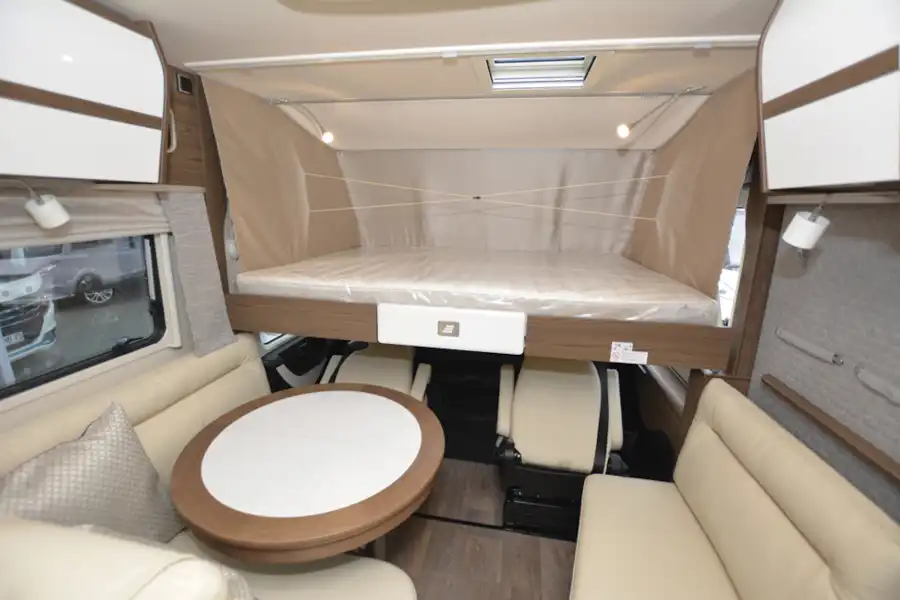 The drop down bed in the Hymer B-ML I 890  (Click to view full screen)