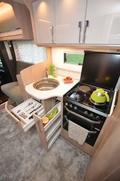The Coachman Travel Master 545 low profile motorhome kitchen (Click to view full screen)