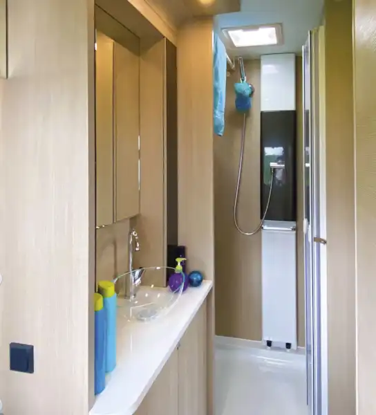 The shower in the Adria Adora Seine caravan (Click to view full screen)