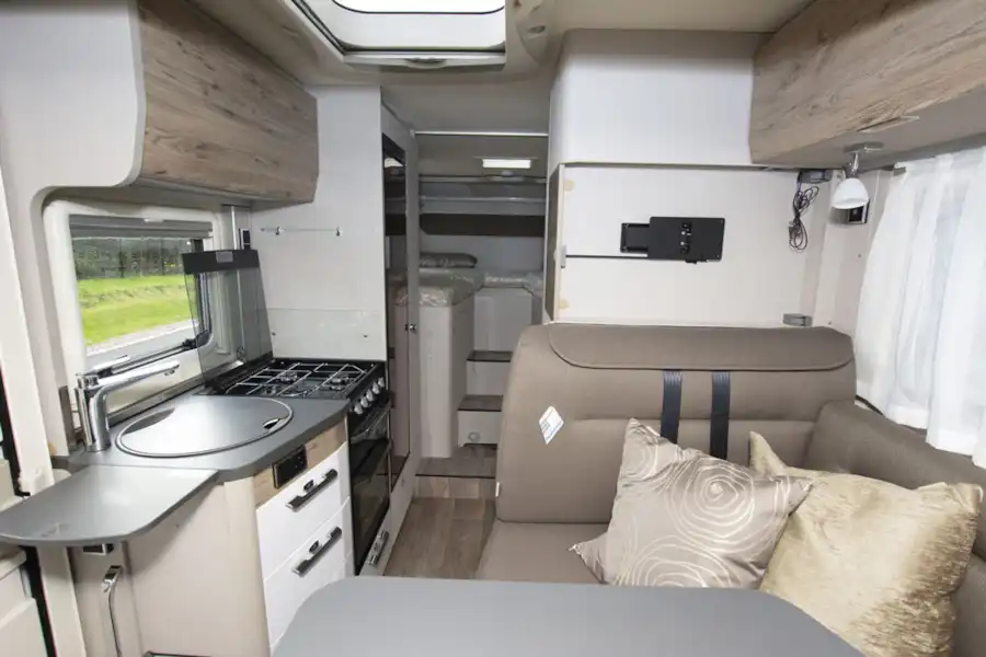 The interior of the Hymer Exsis-i 580 motorhome (Click to view full screen)