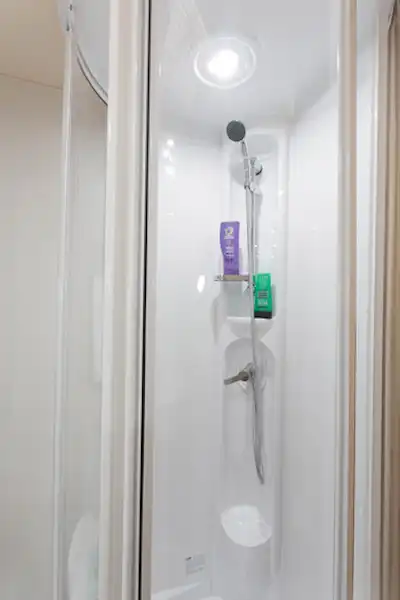 A corner shower (Click to view full screen)