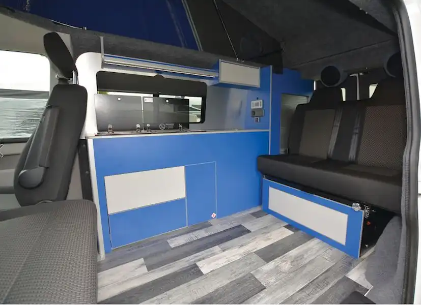 Interior of The Camper Factory Sleek campervan (Click to view full screen)