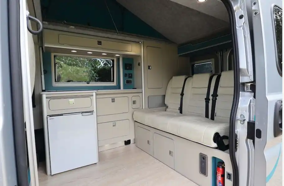 The Orange Campers Trouvaille campervan interior (Click to view full screen)