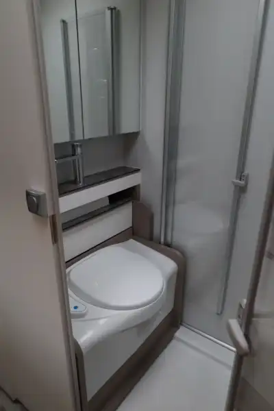 The washroom in the Frankia Neo MT 7 GD motorhome (Click to view full screen)