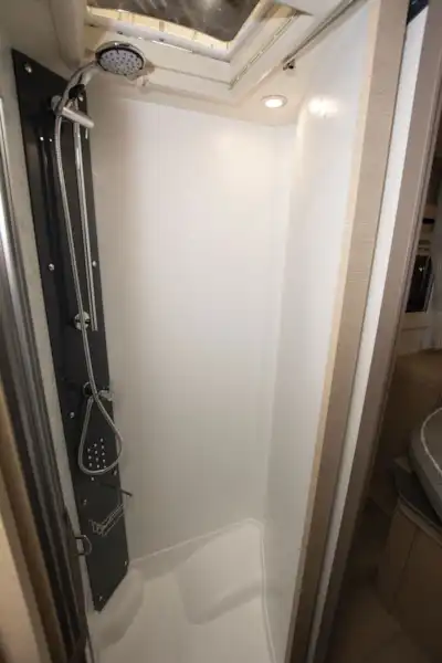 The shower in the Rapido M96 motorhome (Click to view full screen)