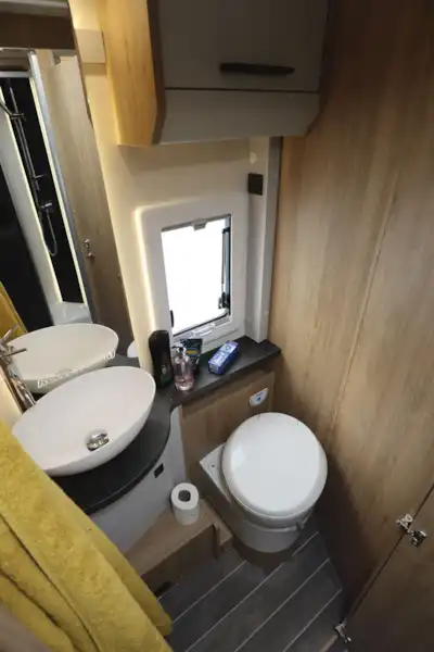 The toilet in the Roller Team T-Line 743 motorhome (Click to view full screen)
