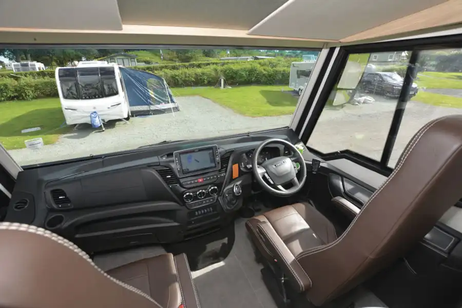 Behind the wheel in the Niesmann + Bischoff Flair 830 LE motorhome (Click to view full screen)