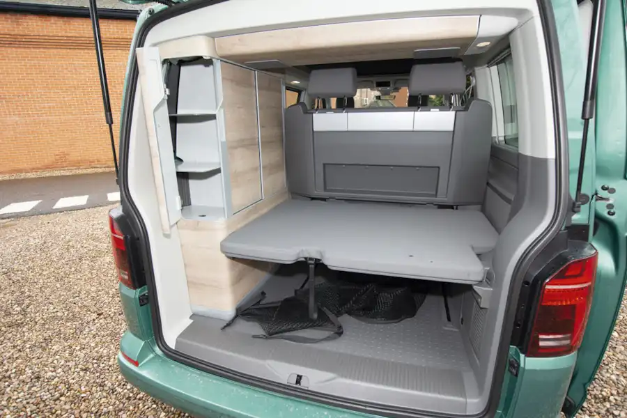 View of the rear of the VW California Coast campervan (Click to view full screen)
