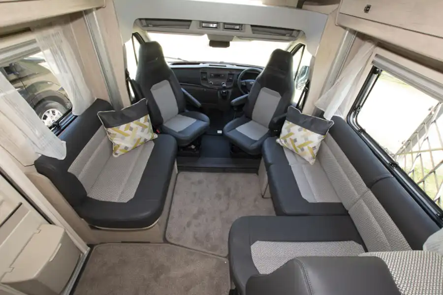 A view of the lounge area in the Auto-Trail Tribute F72 motorhome (Click to view full screen)