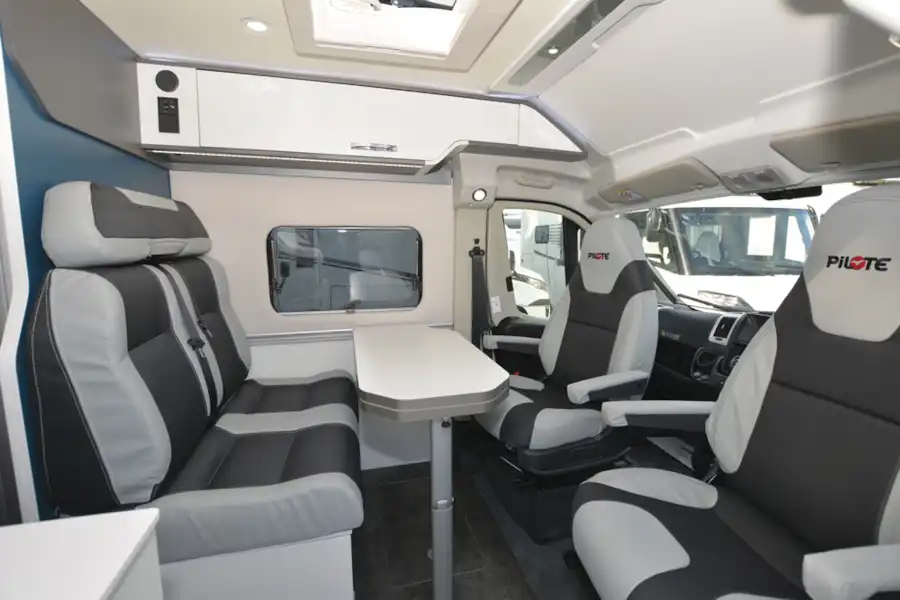 The living area in the Pilote Van V600G campervan (Click to view full screen)